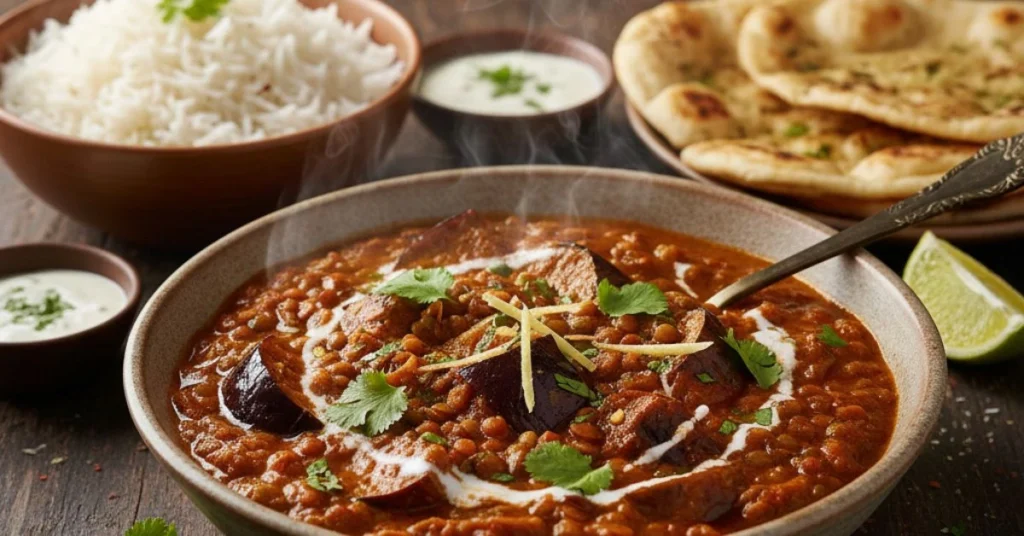 Eggplant and Lentil Curry